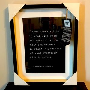NWT Alexander McQueen Framed Quote Printed By:Bella Dos Santos